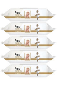 Pure Baby Yenidoğan 90 Yaprak 5'li Paket Islak Mendil