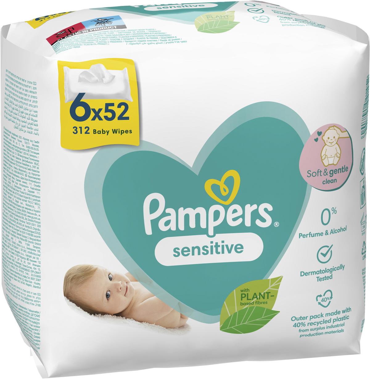 Prima Pampers Sensitive Yenidoğan 52 Yaprak 6'lı Paket Islak Mendil