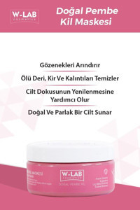 Wlab Kozmetik Arındırıcı Antioksidan Pembe Killi Krem Yüz Maskesi 250 ml