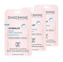 Diadermine Hydralist Detox Nemlendirici Kağıt Yüz Maskesi 3x8 ml