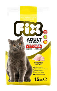 Fix Deri ve Tüy Gelişimi Katkılı Tavuklu Az Tahıllı Yetişkin Kedi Maması 15 kg