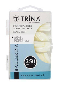 Trina 11 Parlak 250'li Oval Beyaz Takma Tırnak