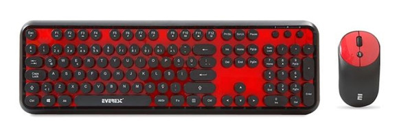 Everest KM-6282 Kırmızı-Siyah Kablosuz Klavye Mouse Seti