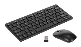 Hallow KM901 Ergonomik Siyah Kablosuz Klavye Mouse Seti