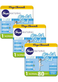 Sleepy Natural Organik 3 Adet 80'li Normal Günlük Ped