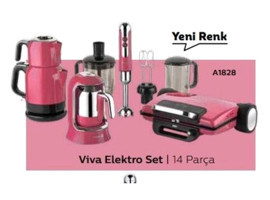 Korkmaz Orginal Viva 14 Parça Elektronik Çeyiz Seti Pembe