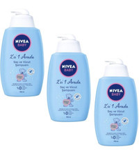 Nivea Baby Göz Yakmayan Hassas Ciltler İçin Papatya Özlü Bebek Şampuanı 3x750 ml
