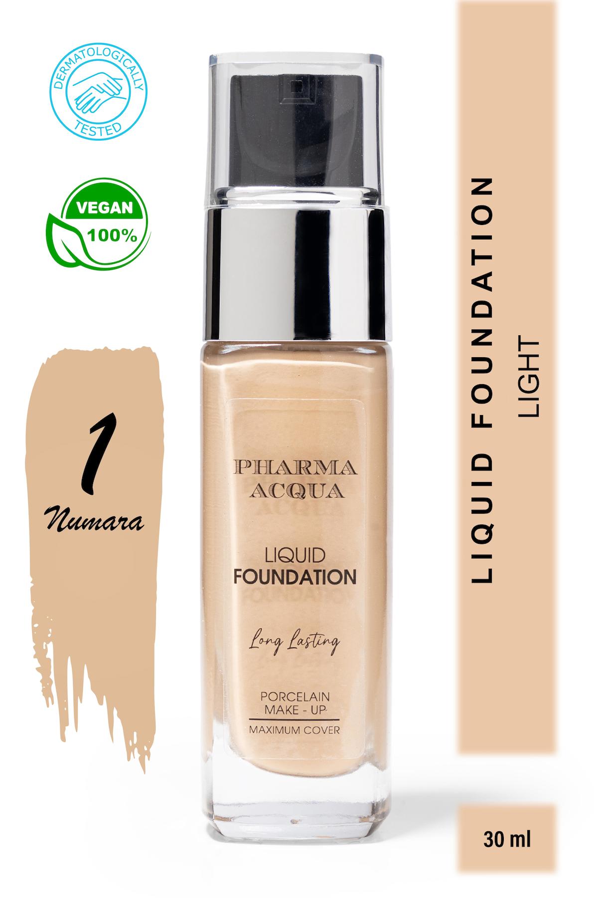 Pharma Acqua Long Lasting Liquid 01 Vegan Likit Serum Fondöten 30 ml