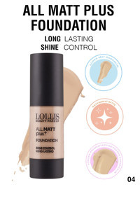 Lollis All Mat Plus Foundation 04 Likit Şişe Fondöten 30 ml