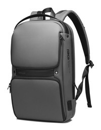Bange BG-7261 Şarjlı Gözlü Su Geçirmez Polyester 15.6 inç Sırt Laptop Çantası Gri