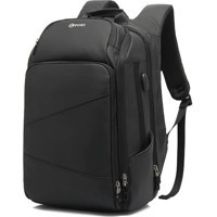 Poso PS655 Şarjlı Gözlü Su Geçirmez Polyester 15.6 inç Sırt Laptop Çantası Siyah