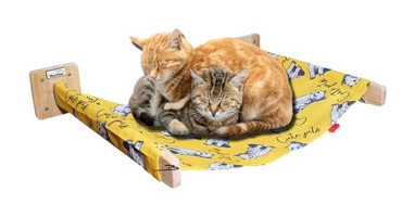 Barış Dizayn Vantuzlu Yıkanabilir 50 cm Cama Yapışan Kedi Yatağı Sarı