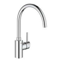 Grohe Concetto 32661003 Kuğu Tek Girişli Aç Kapa Eviye Bataryası Gümüş