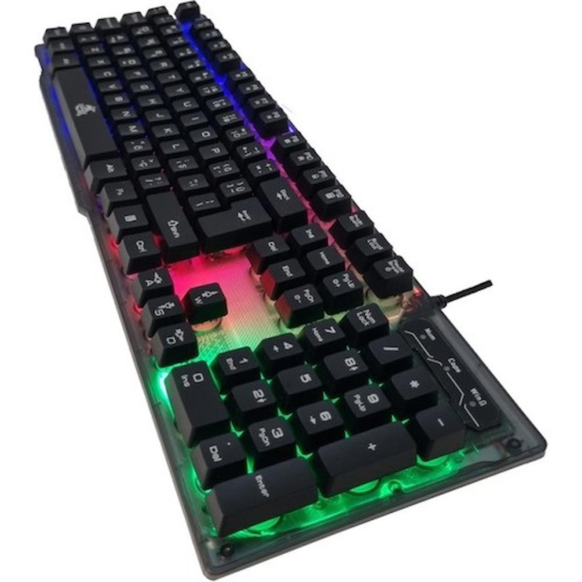 Dexim DKA008 Türkçe Q RGB Kablolu Siyah Mekanik Klavye