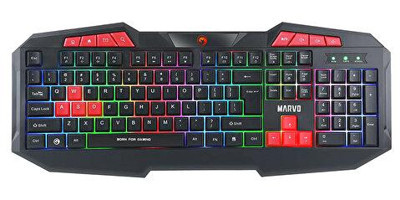 Marvo K602TR İngilizce Q RGB Kablolu Siyah Standart Klavye