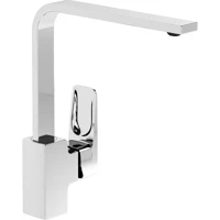 Artema A42753 Root Square Çift Girişli Aç Kapa Eviye Bataryası Gümüş