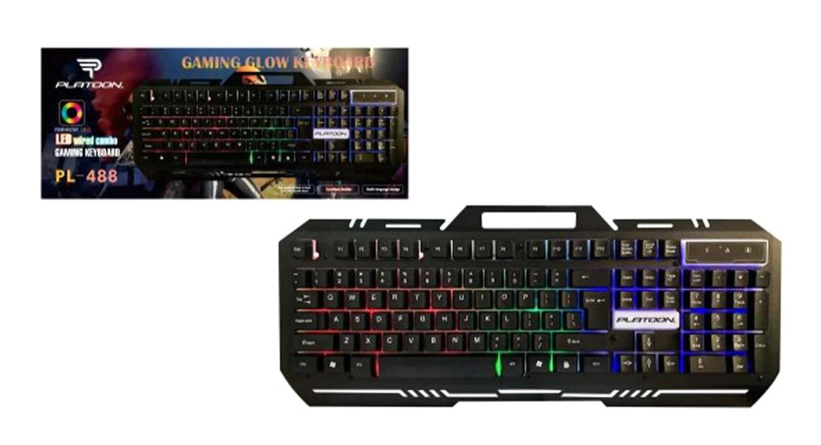 Platoon PL-488 Türkçe Q RGB Kablolu Siyah Mekanik Klavye