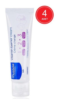 Mustela Baby 1.2.3 Vitamin Barrier Parfümsüz Parabensiz Pişik Kremi 4x50 ml