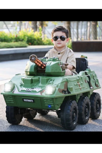 Kral Tank 12 V Üstü Açık Tek Kişilik Akülü Araba Yeşil