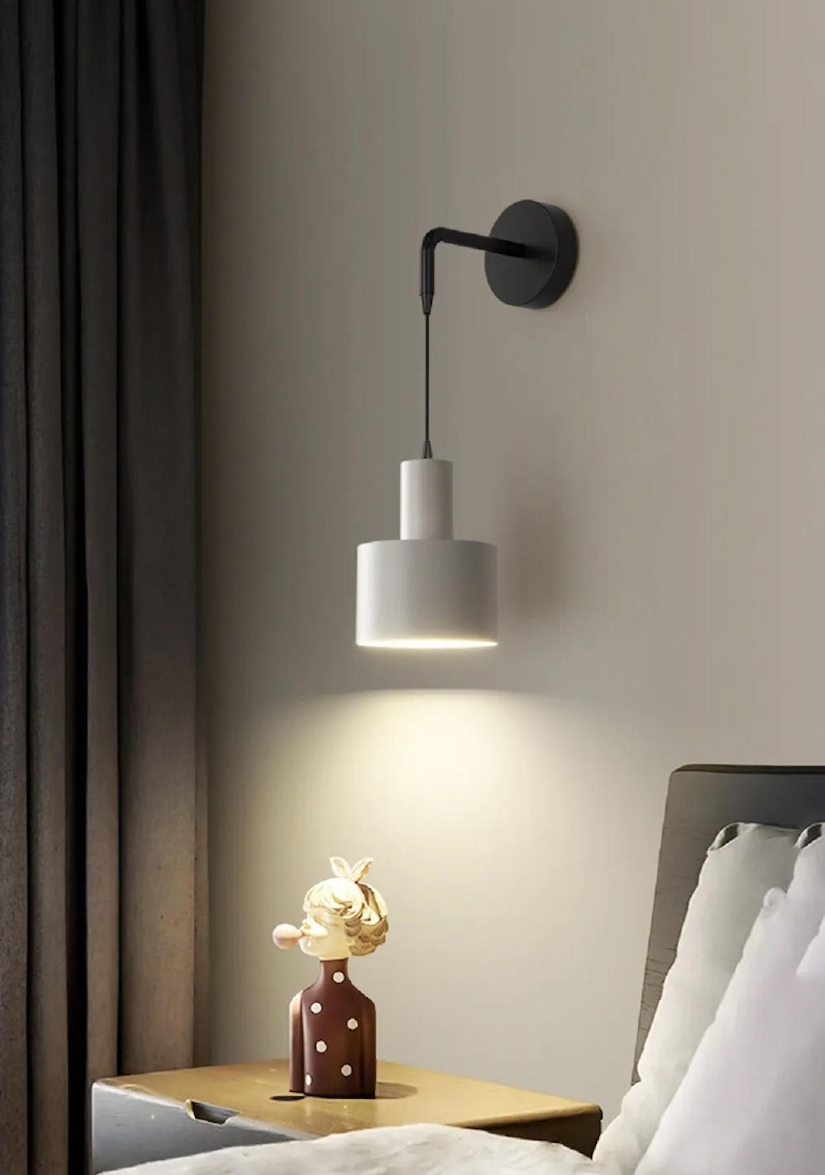 Rsylight Vintage Modern Tekli Metal Aplik Beyaz