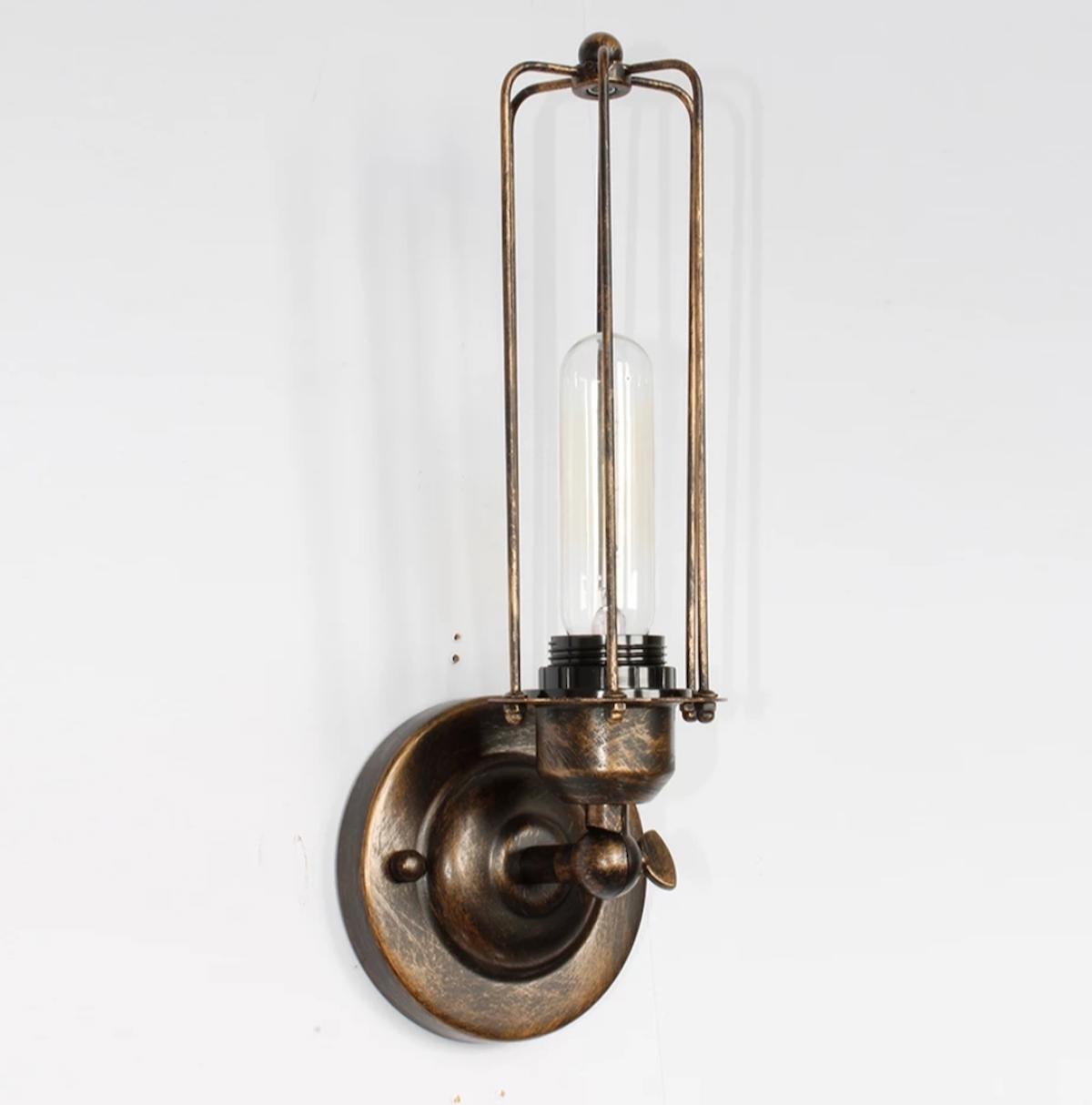Riolight Eskitme Kafesli Tekli Metal Aplik Bronz