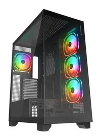 Rampage Hydra V2 RGB 4 Fanlı Siyah Dikey Kullanım ATX Oyuncu Bilgisayar Kasası