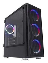 Rampage X-Horse RGB Sıvı Soğutmalı 4 Fanlı Siyah 650 W Dikey Kullanım Micro ATX Oyuncu Bilgisayar Kasası