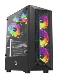 Gamepower Eclipse RGB Mesh Sıvı Soğutmalı 4 Fanlı Siyah Dikey Kullanım Mid Tower Oyuncu Bilgisayar Kasası
