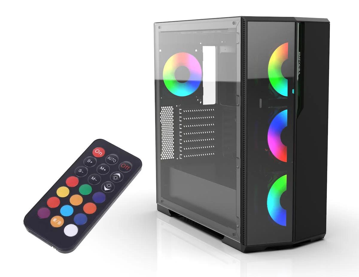Inca EMG-17XN RGB Mesh 4 Fanlı Siyah Dikey Kullanım Micro ATX Oyuncu Bilgisayar Kasası