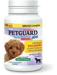 Petguard Immunis D Vitamini C Vitamini B Vitamini Köpekler İçin Kemik Eklem Tüy Sağlığı İçin 100 Tablet Tablet Köpek Vitamini