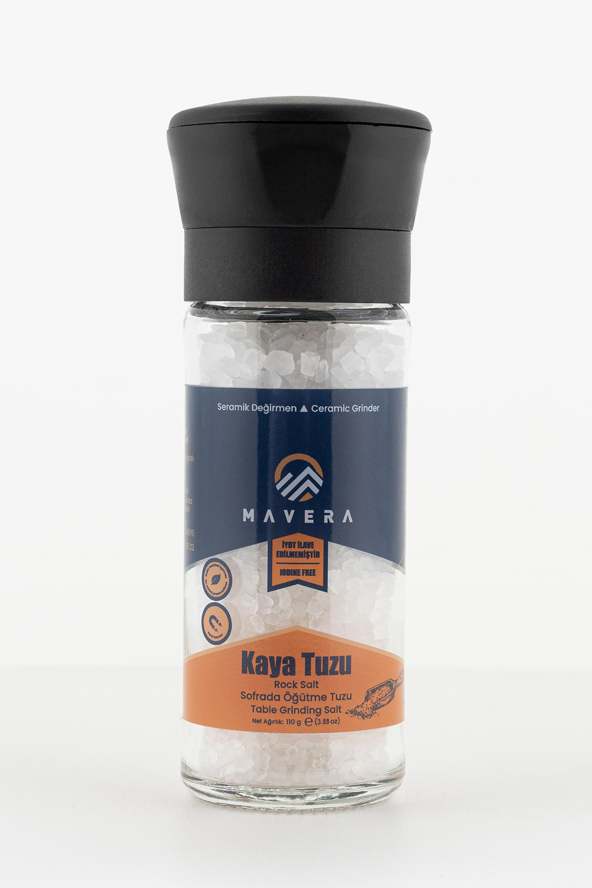 Mavera İyotsuz Kristal Kaya Tuzu Değirmen 110 gr