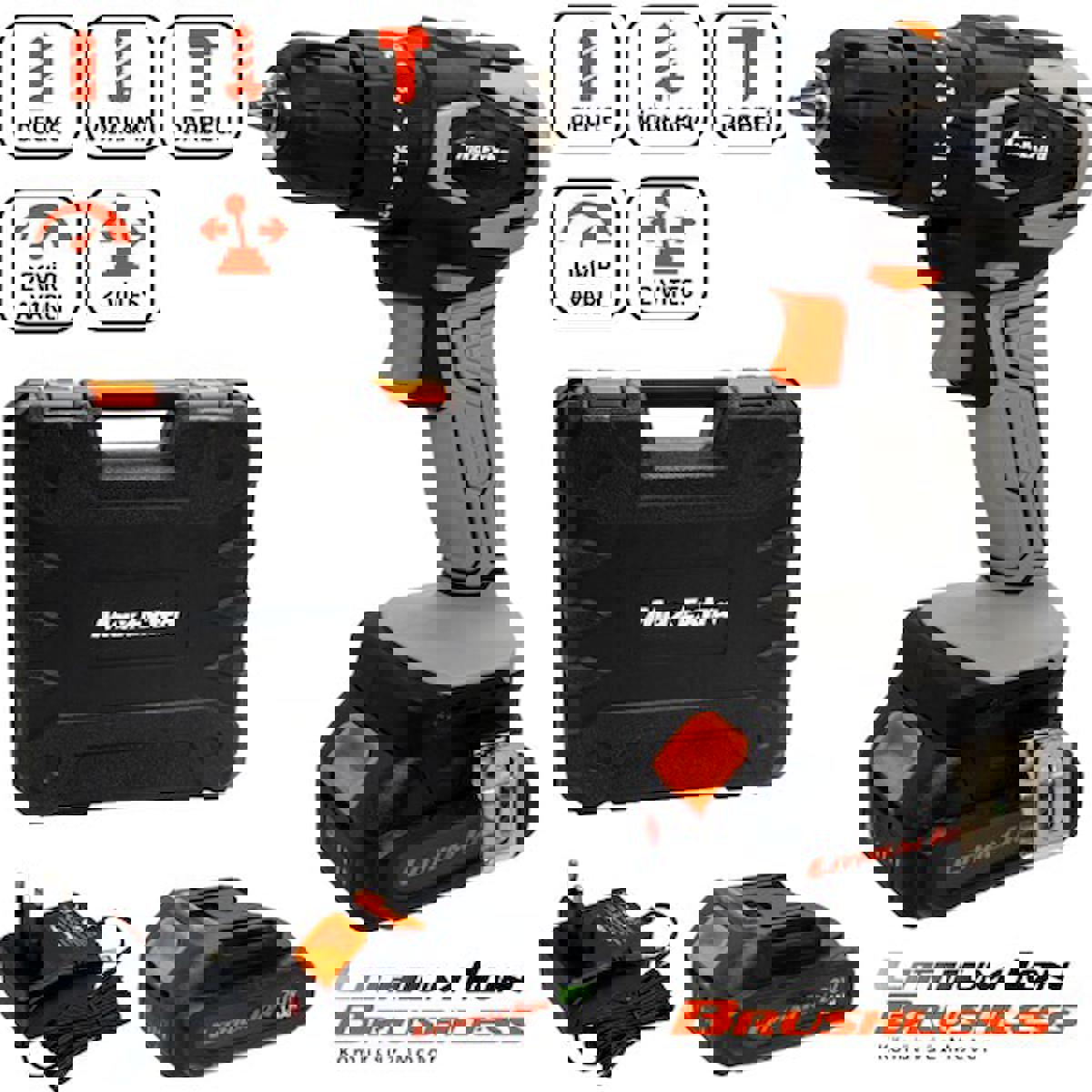 Max Extra Mx1830 20 V 1.5 Ah Kömürsüz Darbeli Çift Akülü Vidalama Makinesi