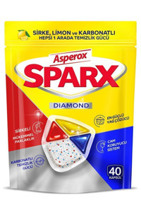 Asperox Sparx Diamond Limon Sirke Kokulu Tablet Bulaşık Makinesi Deterjanı 40 Adet