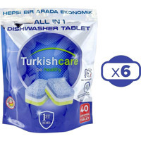 Turkishcare Premium Hepsi 1 Arada Tablet Bulaşık Makinesi Deterjanı 6x40 Adet