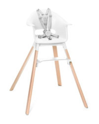 Stokke Clikk Ahşap 5 Noktalı Emniyet Kemeri 15 kg Kapasiteli Tekerleksiz Tepsili Oturaklı Mama Sandelyesi Clover Green