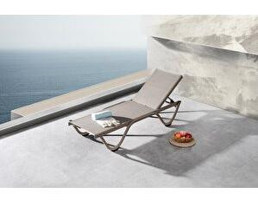 Vieno Home Garden Alüminyum Katlanır Şezlong Bej