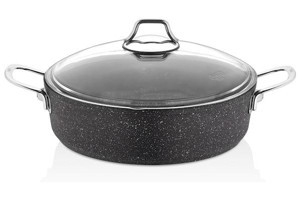 Falez Black Line 2 Parça 28 cm Döküm Basık Tencere