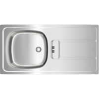 Teka Gravity 45 E-Xm 1B 1D 435 mm Damlalıklı Tezgah Altı Tek Gözlü Kare Sağ Paslanmaz Çelik Eviye Gri