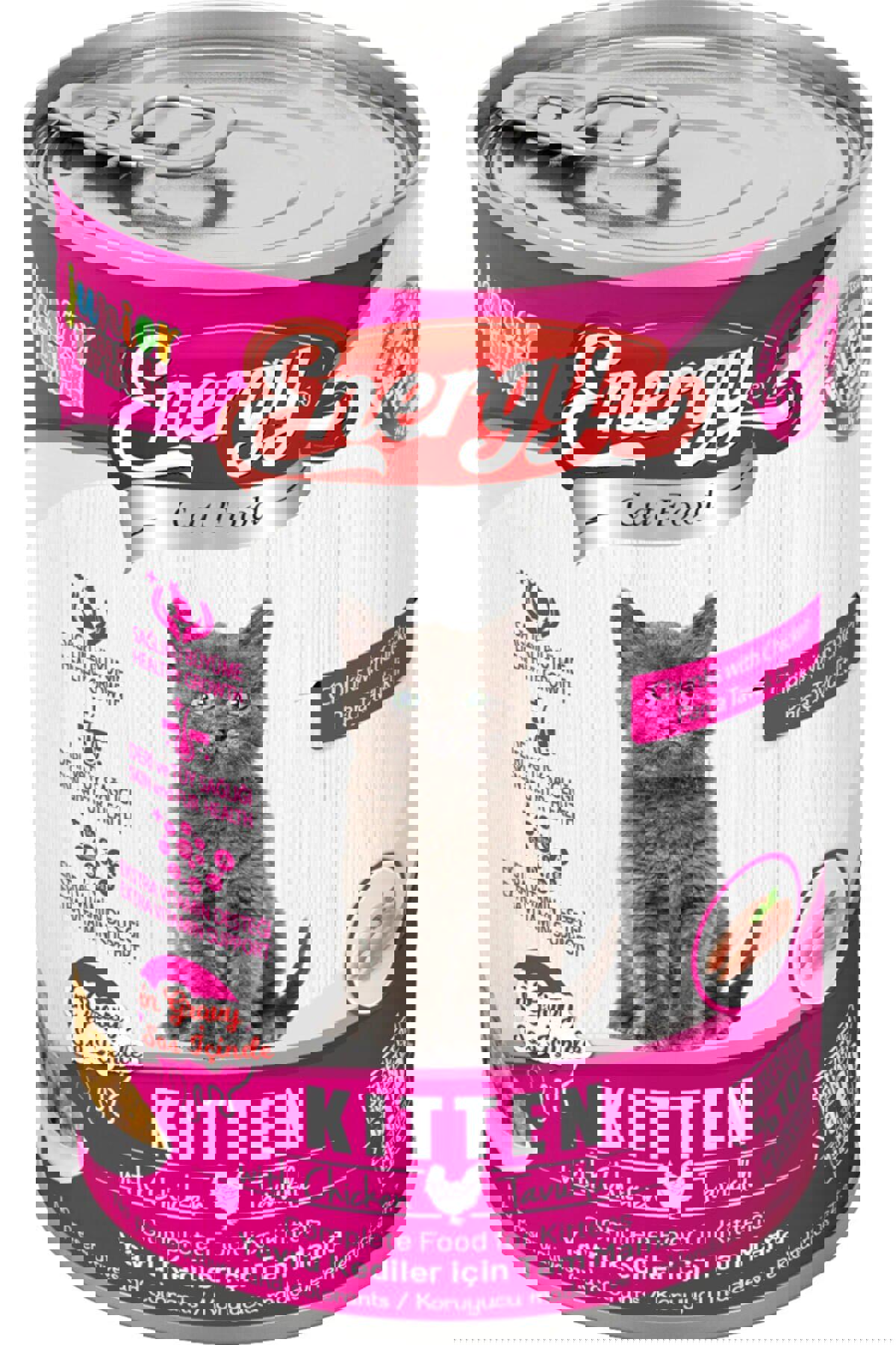 Energy Yavru Tavuk Parça Etli-Soslu Yaş Kedi Maması 80x415 gr