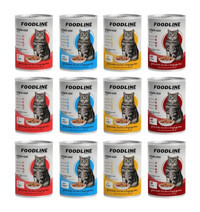 Foodline Yetişkin Karışık Parça Etli-Soslu Yaş Kedi Maması 12x400 gr