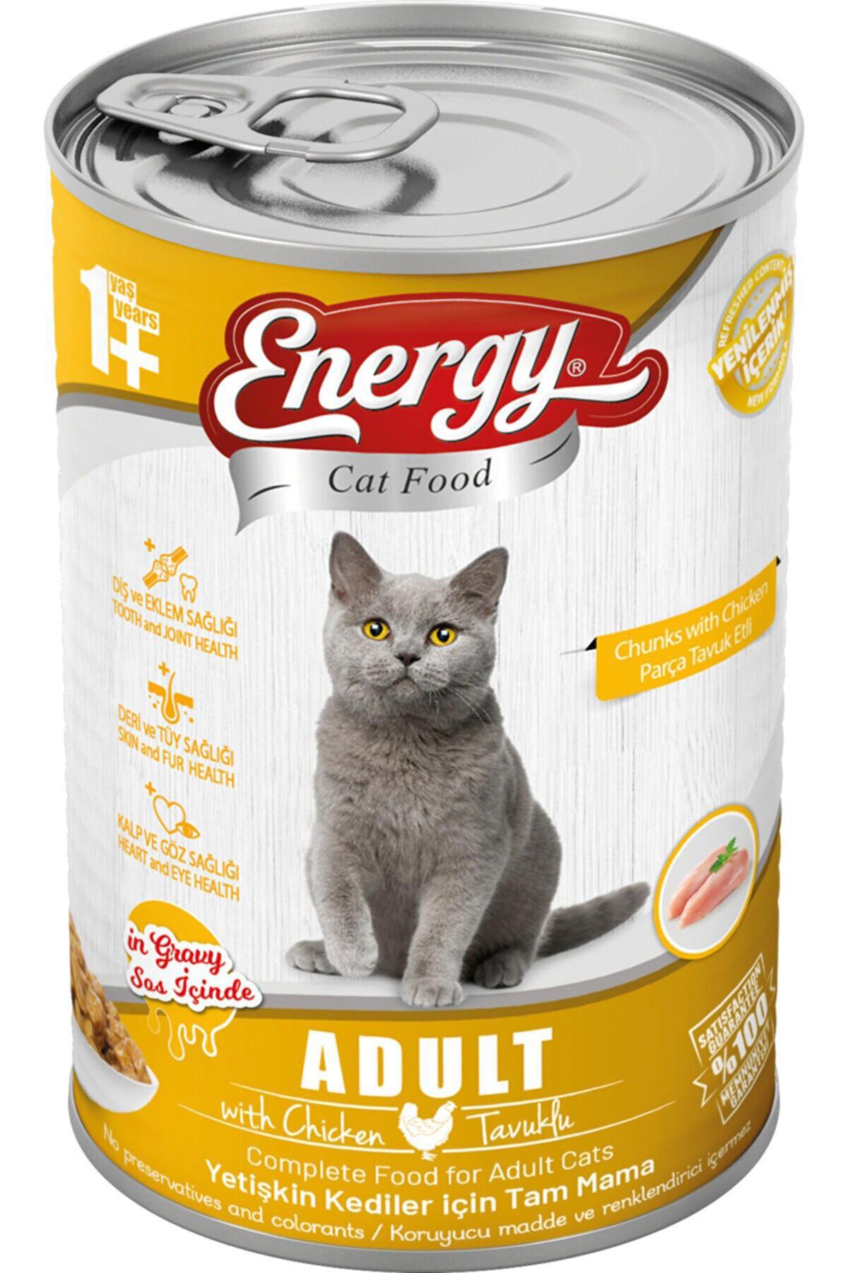 Energy Yetişkin Tavuk Parça Etli-Soslu Yaş Kedi Maması 10x400 gr