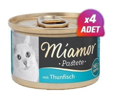 Miamor Pastete Yetişkin Ton Balığı Parça Etli-Soslu Yaş Kedi Maması 4x85 gr