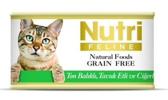 Nutri Feline Yetişkin Ciğer-Tavuk-Ton Balığı Kıyılmış Yaş Kedi Maması 12x85 gr
