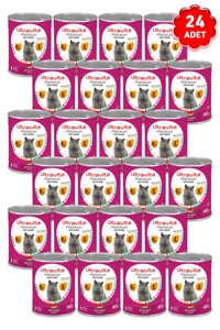 Ultravita Premium Yetişkin Sığır Eti Kıyılmış Yaş Kedi Maması 24x415 gr