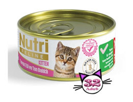 Nutri Feline Yavru Tavuk-Ton Balığı Parça Etli Yaş Kedi Maması 32x85 gr
