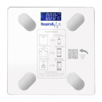 Respirox BL-2601 Yağ Ölçen Vücut Analizi Yapan Bluetoothlu Kas Ölçen Cam Dijital Akıllı Tartı Beyaz