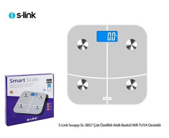 S-link Swapp SL-SBS7 Yağ Ölçen Vücut Analizi Yapan Bluetoothlu Kas Ölçen Cam Dijital Akıllı Tartı Gri