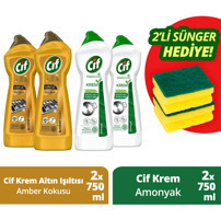 Cif Altın Işıltısı Krem Amonyak Yüzey Temizleyici 4x750 ml