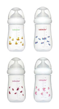 Bebedor Geniş Ağızlı Yavaş Akışlı Desenli Şeffaf Biberon 260 ml