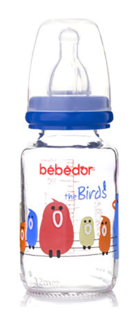 Bebedor Yavaş Akışlı Desenli Mavi Biberon 125 ml